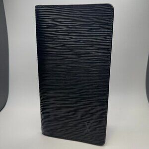 LOUIS VUITTON Vintage Epi Porte Cartes Credit Long Wallet, Black - Preowned